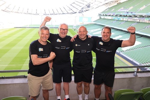 Rory (centre right) just before he set off from Dublin alongside David Ross, CEO, Ardonagh Group; Connor Brennan, CEO, Ardonagh Europe; and Antony Erotocritou, CEO, Ardonagh Specialty.